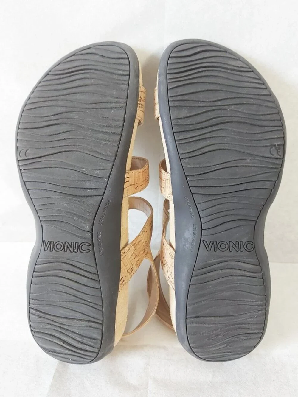 Vionic Women Rest Amber Pearl Tan Sandals Size 6 Ankle Back Straps Walking Shoes
